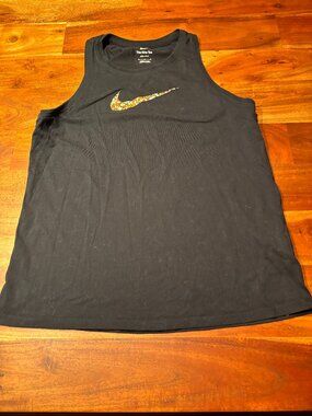 Nike DriFIT Floral Swoosh Tank Top - Black - Medium